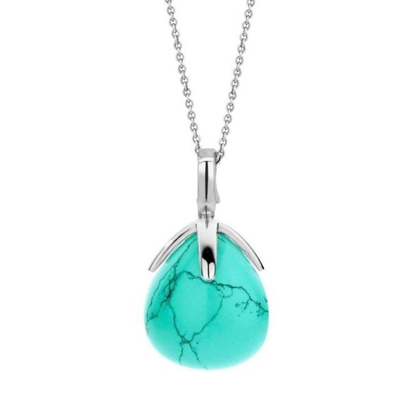 Ti Sento Turquoise and Sterling Silver Drop Pendant Charm - Picture 1 of 7